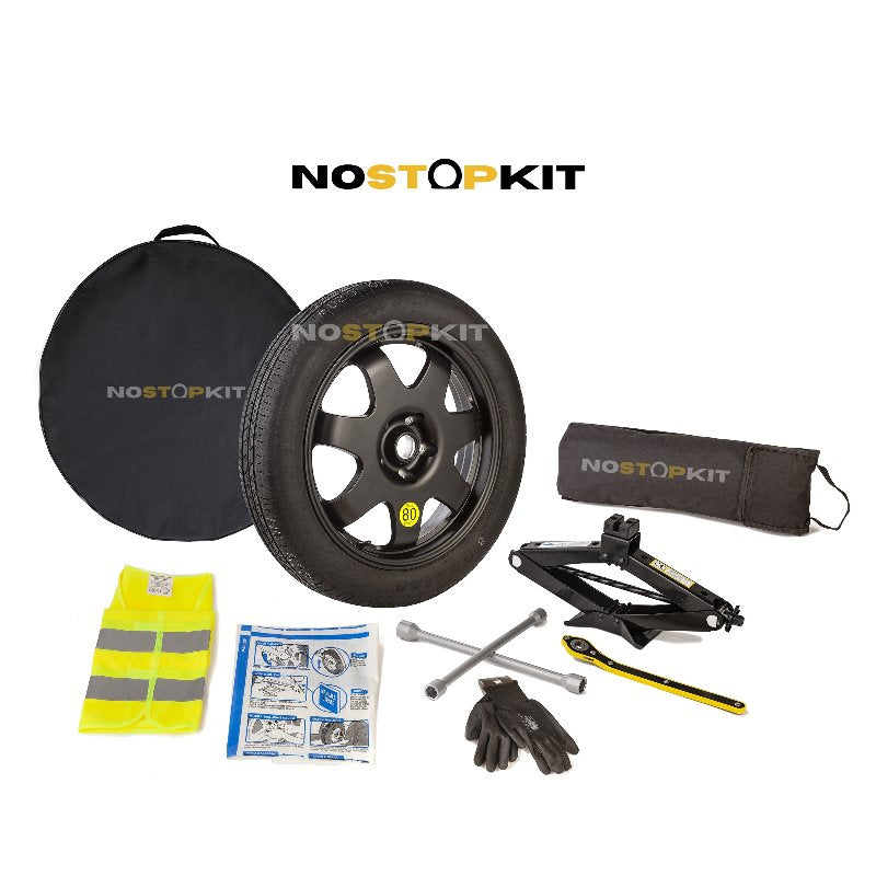Kit Ruotino di Scorta in Lega 155/85R18 5x108 con Cric Chiave Sacca - NSKL625